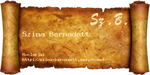 Szina Bernadett névjegykártya